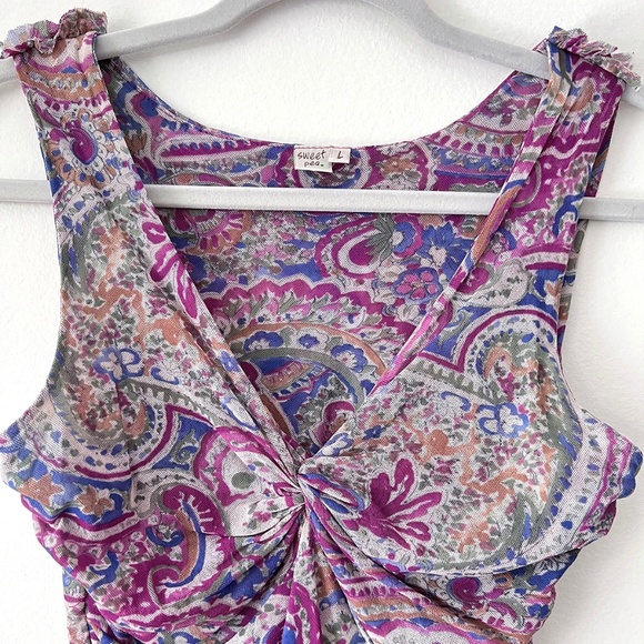 Sweet Pea Purple Patterned Tank Top - Picture 2 of 6
